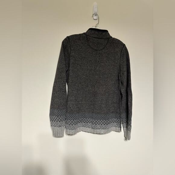 Woolrich 1/4 Zip Ramie Cotton Blend Sweater Size Medium Grey Ombre EUC - Picture 6 of 9
